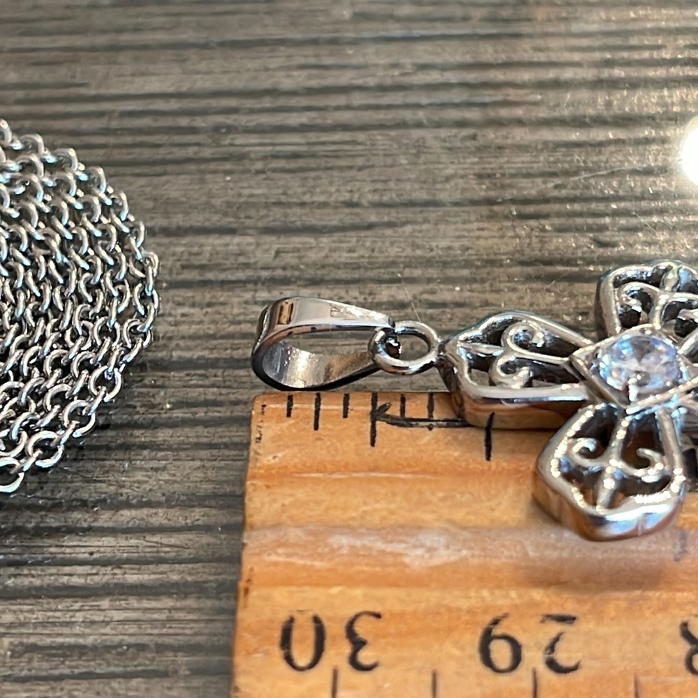 Vintage Stainless Steel JACMEL Filigree Cross Necklace - Picture 14 of 16
